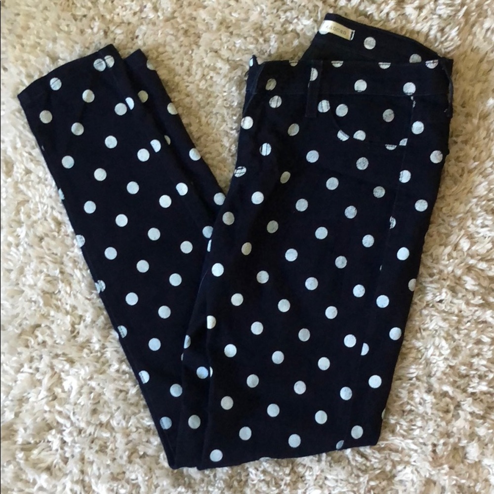 Vintage polka dot denim jeans